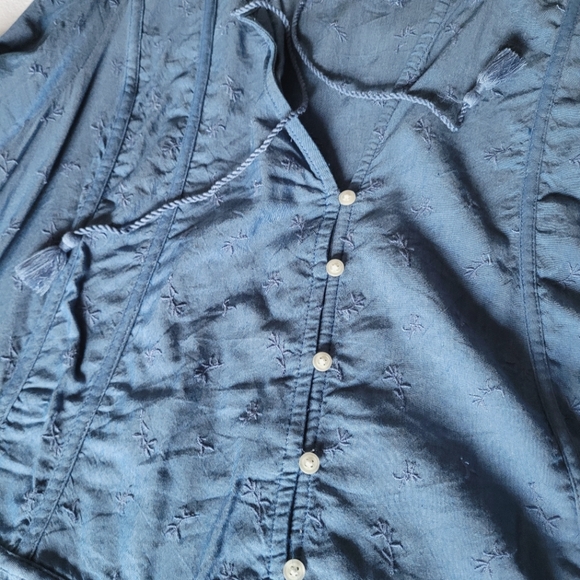 (4X)  Light Weight Denim Maxi Dress - Picture 4 of 7